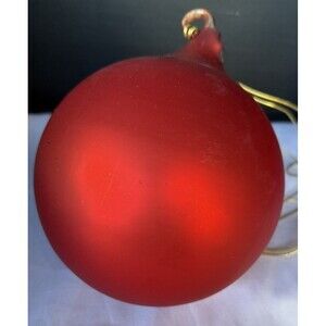 VTG Dept 56 FROSTED RED  MERCURY GLASS Round Ball Ornament 130 mm Original Box